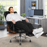 6-Point Massage Heating Office Chair with Infinite Reclining Backrest, Retractable Footrest, Black