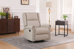 360 Degree Swivel Upholstered Manual Recliner For LIving Room, Biege