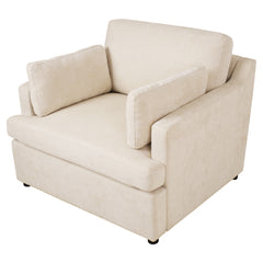 Oversized Accent Chair - Comfortable Armrest Cushions, Versatile Neutral Style, Elegant Design, Durable Frame