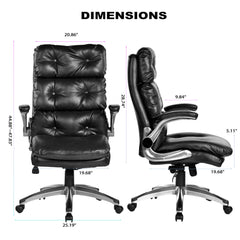 Office Chair Home Desk Chair with Flip-up Armrests, 360° Swivel Wheels, Adjustable Height