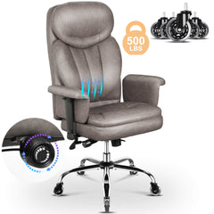 500lbs Big and Tall Office Chair for Heavy People, Heavy Duty Ergonomic Office Chair with Adjustable Lumbar Support and Wide Seat