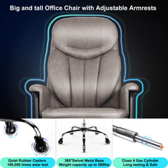 500lbs Big and Tall Office Chair for Heavy People, Heavy Duty Ergonomic Office Chair with Adjustable Lumbar Support and Wide Seat