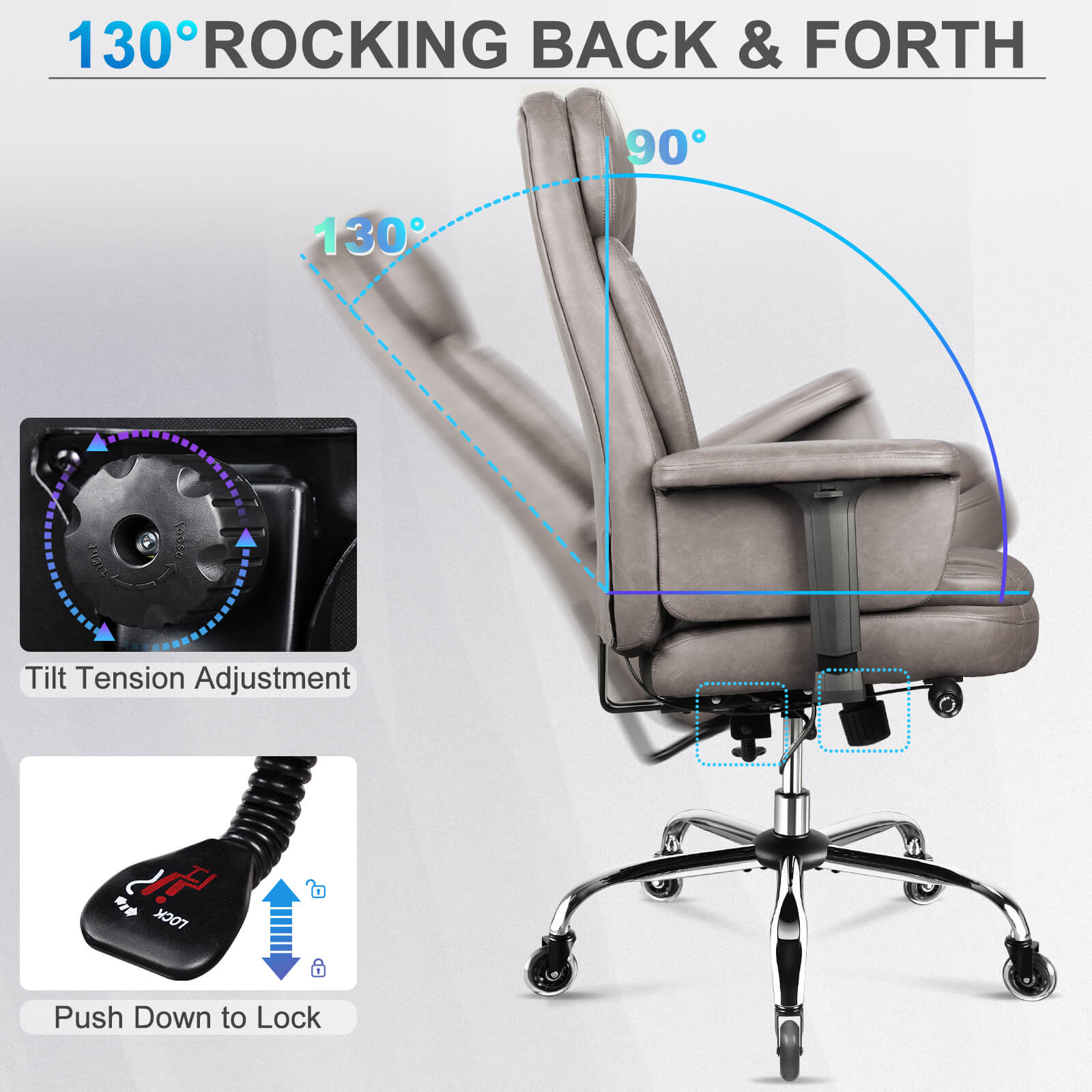 Heavy Duty 500lbs Big and Tall Office Chair w/ Lumbar Support