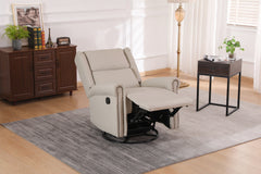 360 Degree Swivel Upholstered Manual Recliner For LIving Room, Biege