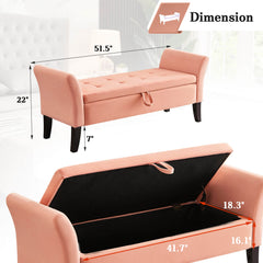 NOBLEMOOD 51.5" End of Bed Storage Bench for Queue & Full Bed , Sofa Ottoman & Entryway Bench for Lving Room