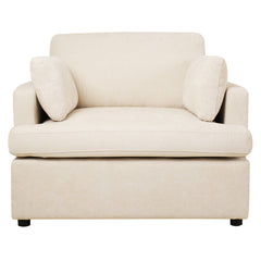 Oversized Accent Chair - Comfortable Armrest Cushions, Versatile Neutral Style, Elegant Design, Durable Frame