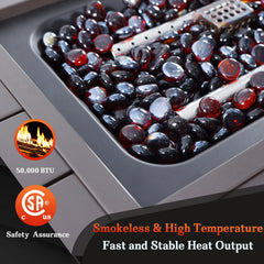 6 Pieces Outdoor Conversation Sofa Set w/ Swivel Rocker Chairs, Coffee Table, Ottoman, Furniture Cover & Grey Cushions (Copy)