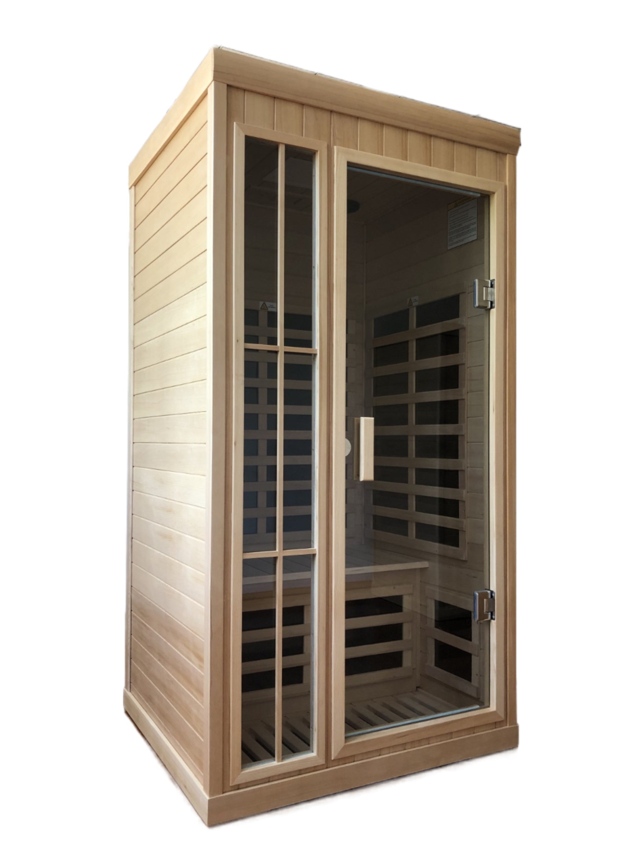One person Far infrared Hemlock Sauna Room with LED Colour Lights