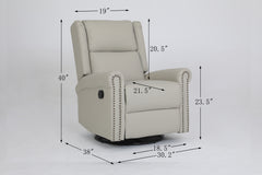 360 Degree Swivel Upholstered Manual Recliner For LIving Room, Biege