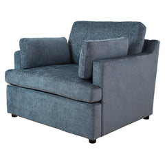 Oversized Accent Chair - Comfortable Armrest Cushions, Versatile Neutral Style, Elegant Design, Durable Frame blue