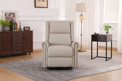 360 Degree Swivel Upholstered Manual Recliner For LIving Room, Biege