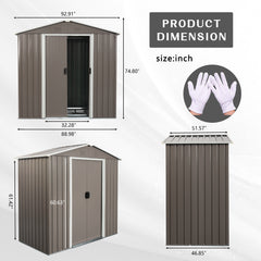 8ft x 4ft Outdoor Metal Storage Shed