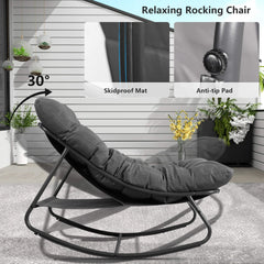 Patio Loveseat with Coffee Table, 2 Seater Oversized Outdoor Couch with Soft Cushion, 2 Pieces Patio Furniture Set, Outdoor Indoor Loveseat with Metal Frame
