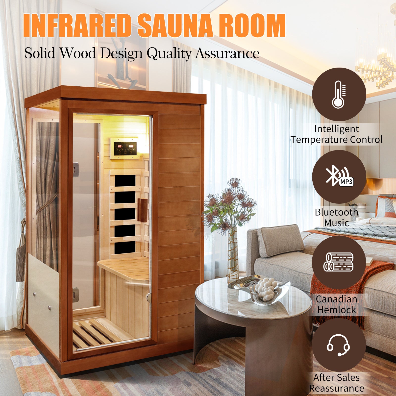 infrared sauna room single room