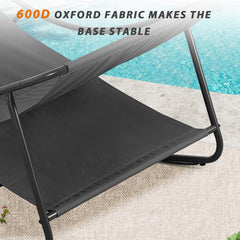 Patio Loveseat with Coffee Table, 2 Seater Oversized Outdoor Couch with Soft Cushion, 2 Pieces Patio Furniture Set, Outdoor Indoor Loveseat with Metal Frame