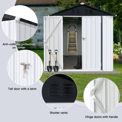 Outdoor storage sheds 4FTx6FT Apex roof White+Black