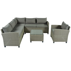 5 Piece Outdoor Conversation Set with Coffee Table, Cushions