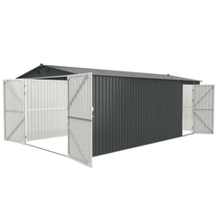 Outdoor Storage Shed 20x10 FT, Metal Garden Shed with 2 Doors and 4 Vents