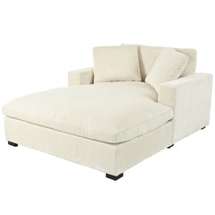 53.5''x70.9'' Oversized Chaise, Lounge Chair - Classic Design, Soft Fabric, Easy Assembly, Durable Frame with Solid Wood Legs