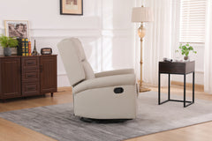 360 Degree Swivel Upholstered Manual Recliner For LIving Room, Biege