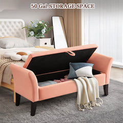 NOBLEMOOD 51.5" End of Bed Storage Bench for Queue & Full Bed , Sofa Ottoman & Entryway Bench for Lving Room