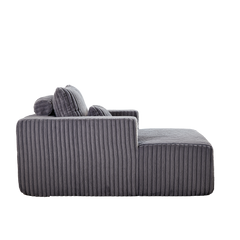 62.5" Corduroy Sponge Sofa Lounge Chair,No Assembly Required,Fluffy Modern Sleeper Chair for Indoor Living Room Bedroom