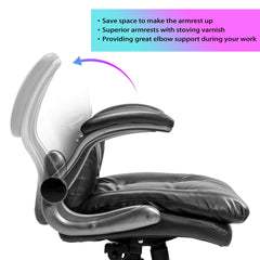 Office Chair Home Desk Chair with Flip-up Armrests, 360° Swivel Wheels, Adjustable Height