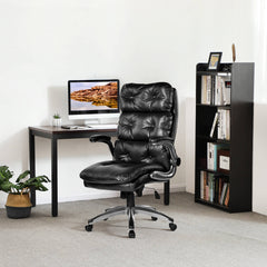 Office Chair Home Desk Chair with Flip-up Armrests, 360° Swivel Wheels, Adjustable Height