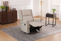 360 Degree Swivel Upholstered Manual Recliner For LIving Room, Biege