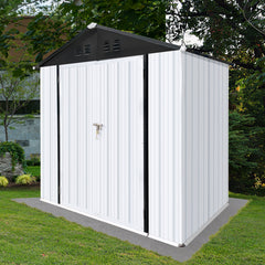 Outdoor storage sheds 4FTx6FT Apex roof White+Black