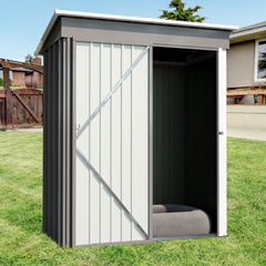 5*3FT Outdoor Storage Shed ,Tool Shed with Sloping Roof and Lockable Door,Metal Shed, Grey