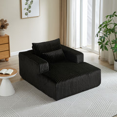 62.5" Corduroy Sponge Sofa Lounge Chair,No Assembly Required,Fluffy Modern Sleeper Chair for Indoor Living Room Bedroom