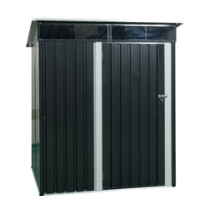 5ft x 3ft Outdoor Metal Storage Shed Transparent Plate Black