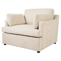 Oversized Accent Chair - Comfortable Armrest Cushions, Versatile Neutral Style, Elegant Design, Durable Frame