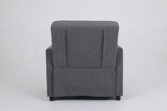 Sleeper Chair 3-in-1 Convertible Chair Bed Pull Out Sleeper Chair Beds Adjustable Single Armchair Sofa Bed with USB Ports, Side Pocket, Linen Grey