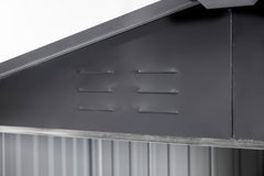 Garden Metal Storage Shed Gray White 6x4x6ft outdoor storing tools Rainproof Hinge door version