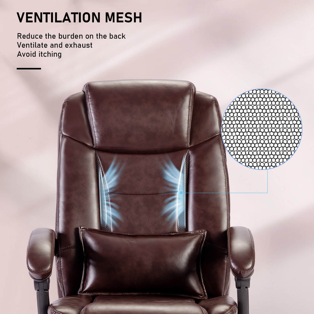 4Point Massage Office Chair with Heating, Reclining Backrest