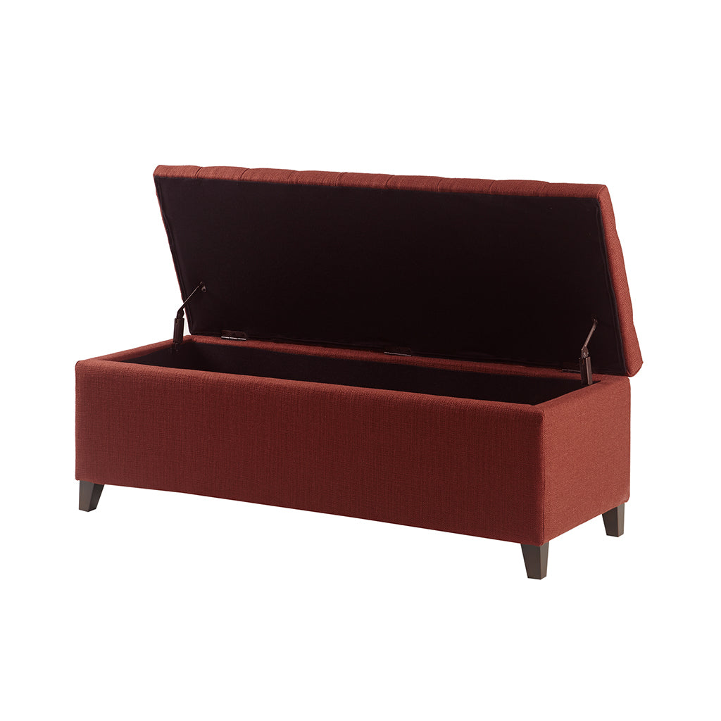 NOBLEMOOD Storage Bench for End of Bed, Sofa Ottoman with Storage for Bedroom Living room Entryway, Wine Red