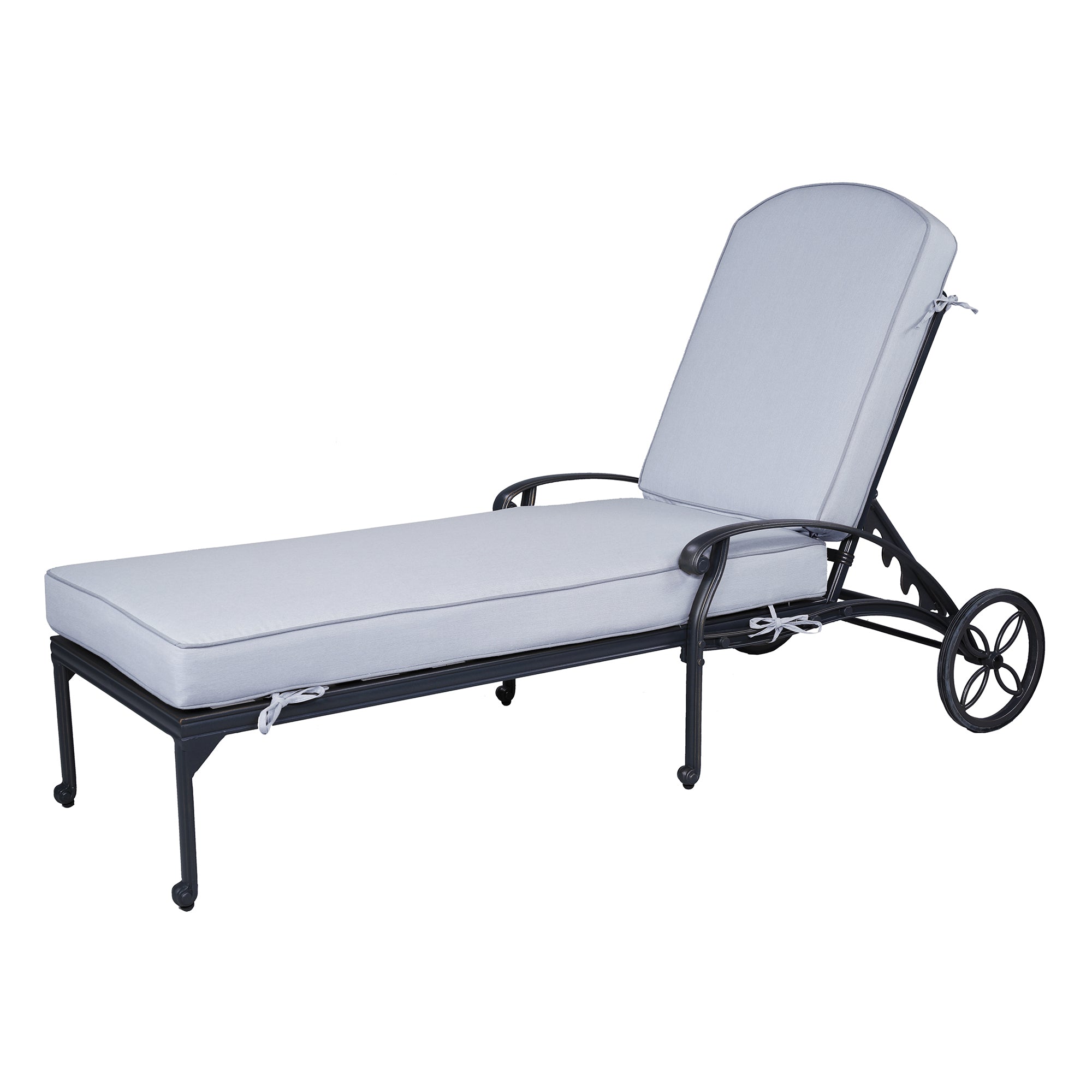 87" Long Reclining Chaise Lounge Set with Cushion and Table