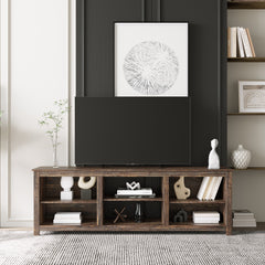 TV Stand with 6 Storage Compartments & 1 Shelf Cabinet, Espresso