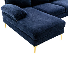Living Room Sectional Sofa, Navy Blue