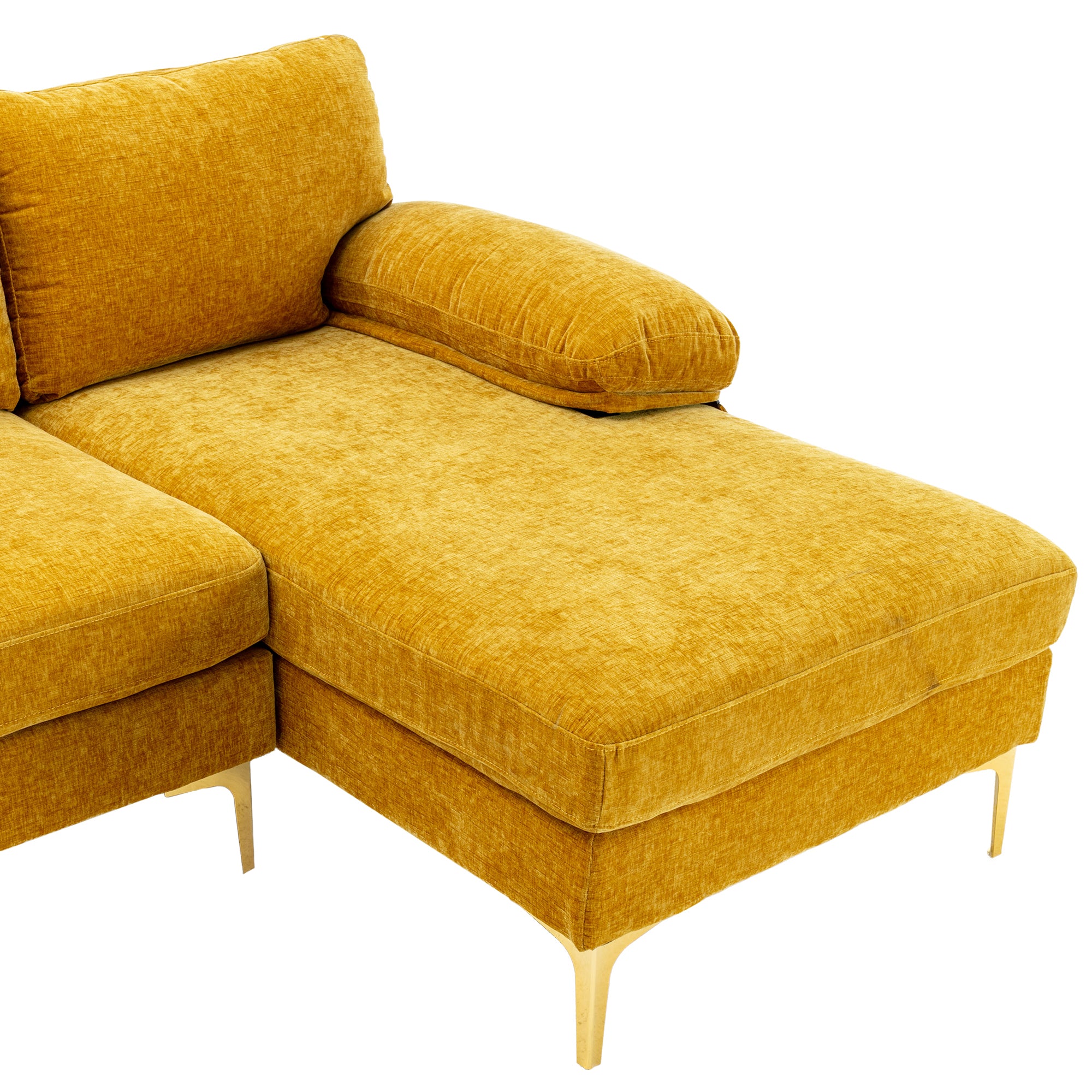 Living Room Sectional Sofa, Musterd Yellow