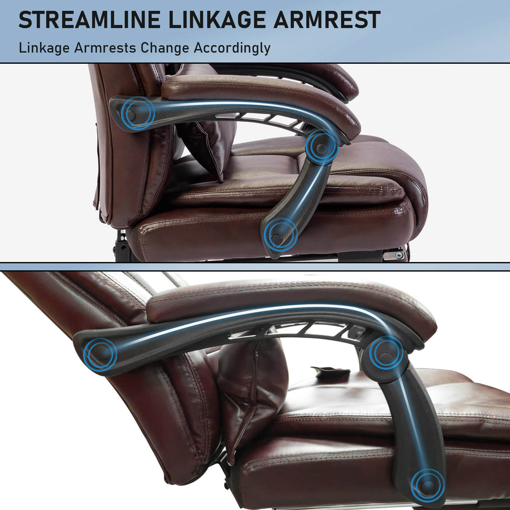 4 Points Massage Office Chair with Heating, Infinite Reclining Backrest