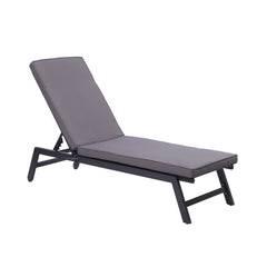 2 Pcs Outdoor Chaise Lounge Chair With Cushions, 5-Position Adjustable Aluminum Recliner