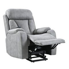 Electric Power Lift Recliner Chair for Elderly, Fabric Recliner Chair for Seniors, Home Theater Seating,Living Room Chair,Side Pocket, Remote Control,Light Gray