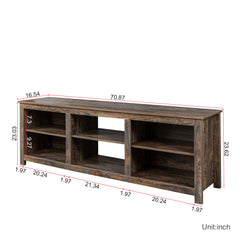 TV Stand with 6 Storage Compartments & 1 Shelf Cabinet, Espresso