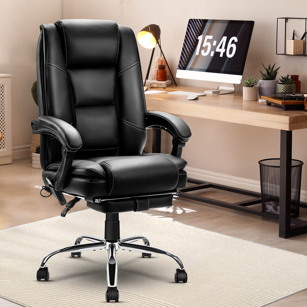 Big and Tall Ergonomic Office Chair w/ 4 Points Massage & Heating ...