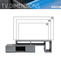 Adjustable TV Stand Console for TV\'s Up to 65", Gray