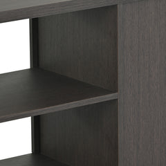 Modern TV Stand for 65'' TV with Large Storage Space, 3 Levels Adjustable Shelves & Magnetic Cabinet Door, Dark Oak