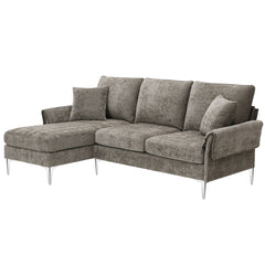 84" Convertible Sectional Sofa, Modern Chenille L-Shaped Sofa Couch with Reversible Chaise Lounge